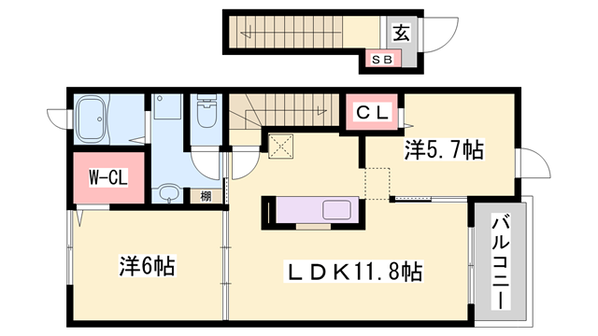 江井ケ島駅 徒歩8分 2階の物件間取画像